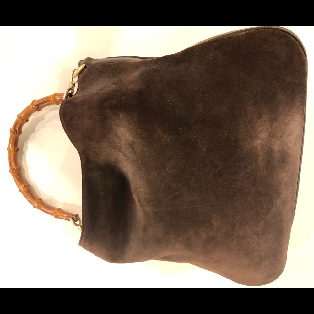Gucci Handbag | Suede Gucci Handbag Bamboo Handle